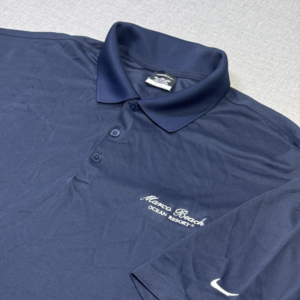 Nike Golf Polo Shirt‎ Mens 3XL Blue Dri-FIT Marco Beach Ocean Resort Embroidered